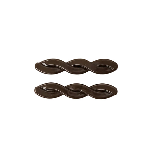 Braided Barrettes - Dark Roast