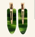 Emerald Hair Clips(Pair)
