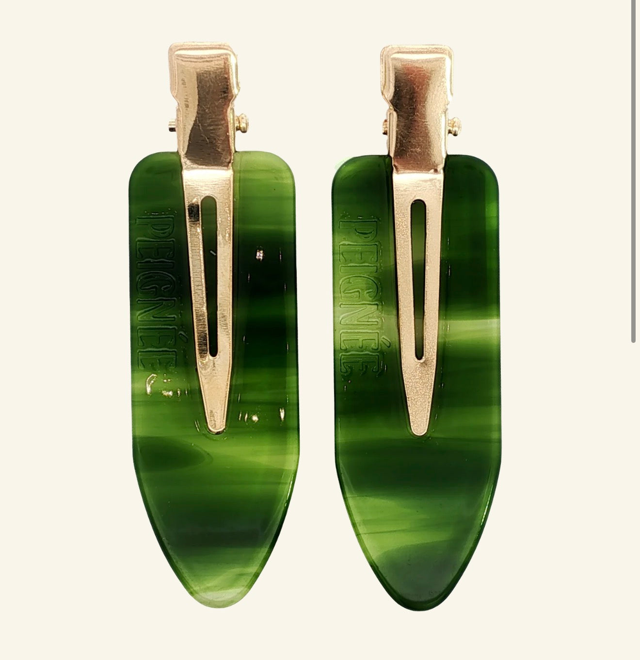Emerald Hair Clips(Pair)